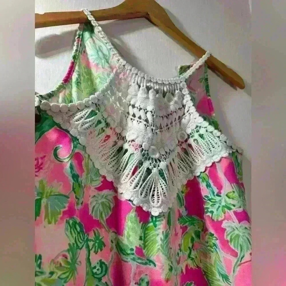 LILLY PULITZER PEARL SOFT SHIFT DRESS RAZ BERRY CATTY SHACK PINK GREEN - Picture 4 of 6